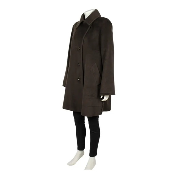 MAX MARA BROWN WOOL THREE BUTTON COAT - Picture 3 of 9